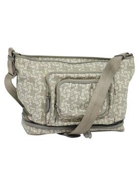 Authentic CELINE Sulky Shoulder Bag PVC Gray Silver